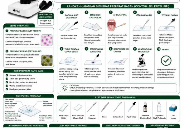 Cara membuat preparat mikroskop