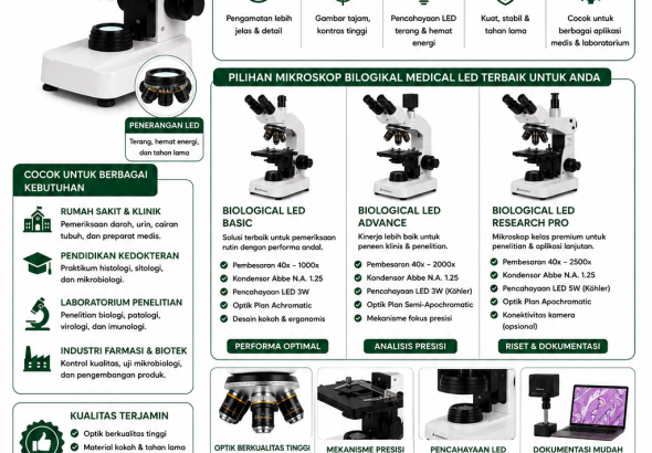 Mikroskop Biologikal Medical LED Pembahasan Mendalam