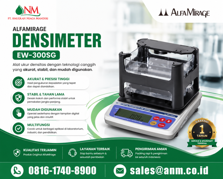 ALFA MIRAGE EW-300SG Densimeter Elektronik Andalan Industri Karet dan Plastik
