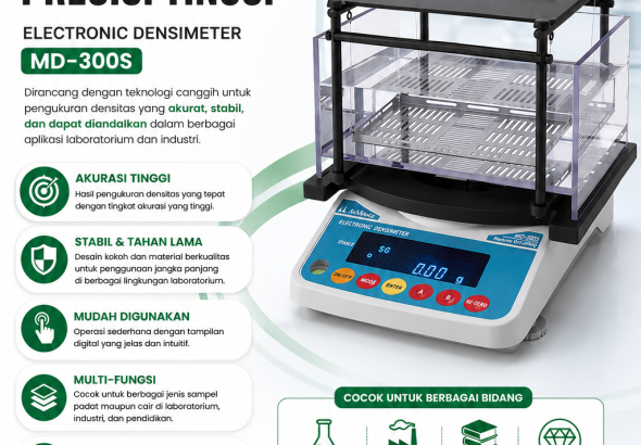 Alat Ukur Densitas Presisi Tinggi Alfamirage Densimeter MD-300S