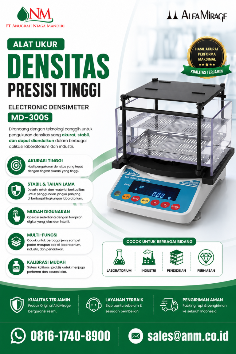 Alat Ukur Densitas Presisi Tinggi Alfamirage Densimeter MD-300S