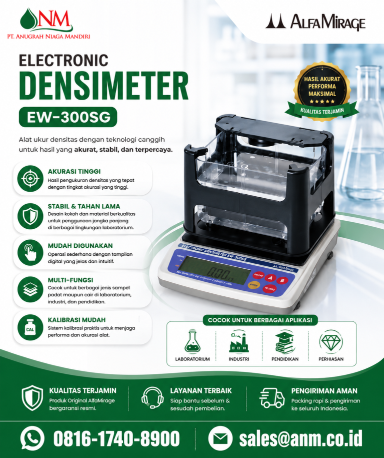Electronic Densimeter EW-300SG Solusi Pengukuran Berat Jenis untuk Industri Modern